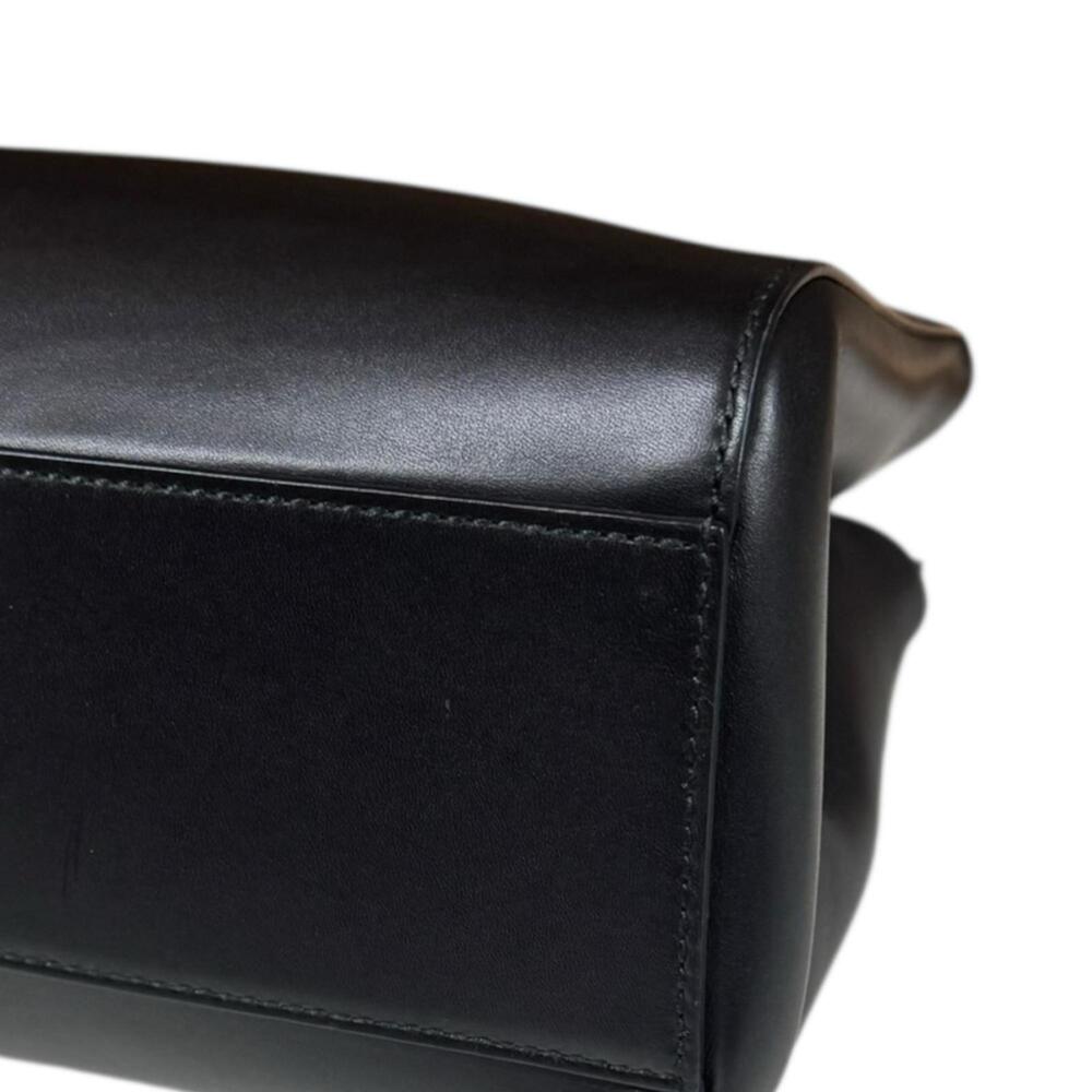 GUCCI Authentic Black Leather Bamboo Shoulder Bag - Picture 7 of 12